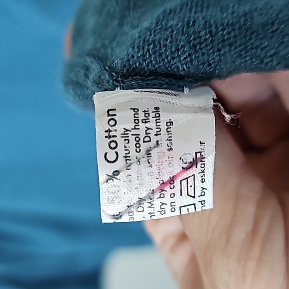 Eskandar Lagenlook Coastal Grandma shawl collar open front cardigan Lyons Blue - Picture 8 of 8